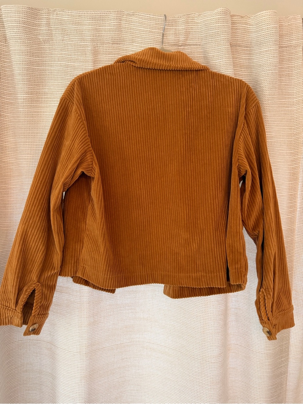 Cropped Button-Front Jacket in Rust - Picture 2 of 3